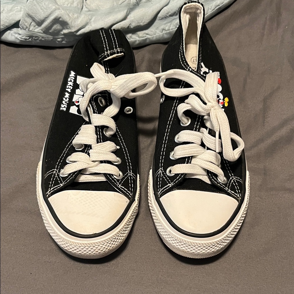 Mickey Mouse Black Canvas Sneakers